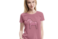 Shirt mit Dalarna Pferd pink